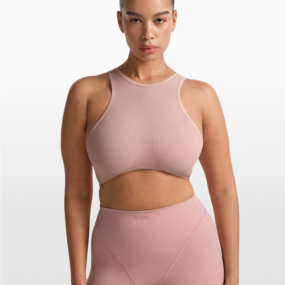Nike SKIMS Ribbed Seamless Racer Front Bra, size S, color Himalayan - Picture 9 of 11